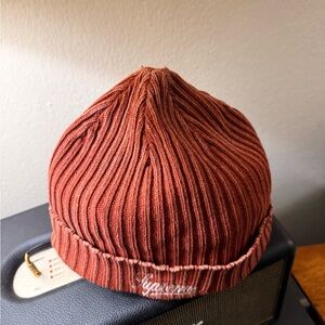 Supreme Ribbed Knit Beanie - Rust
